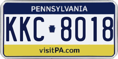 PA license plate KKC8018