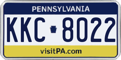 PA license plate KKC8022