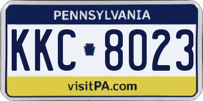 PA license plate KKC8023