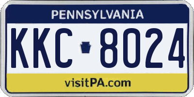 PA license plate KKC8024