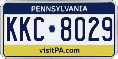 PA license plate KKC8029
