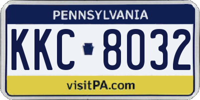 PA license plate KKC8032