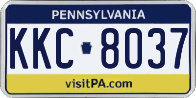 PA license plate KKC8037