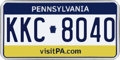 PA license plate KKC8040