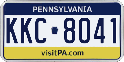 PA license plate KKC8041