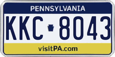 PA license plate KKC8043