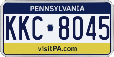 PA license plate KKC8045