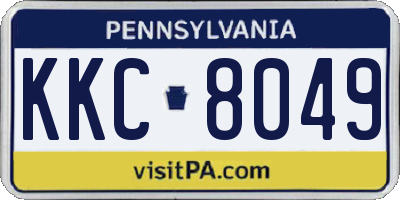 PA license plate KKC8049