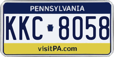 PA license plate KKC8058