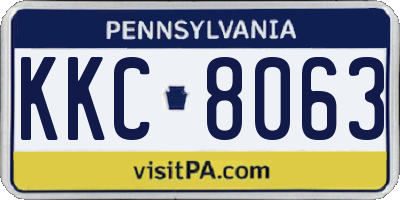 PA license plate KKC8063