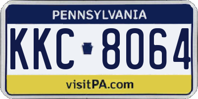 PA license plate KKC8064