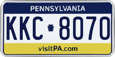 PA license plate KKC8070