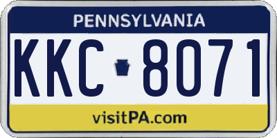 PA license plate KKC8071