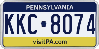 PA license plate KKC8074