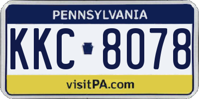 PA license plate KKC8078
