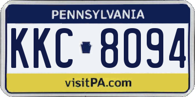 PA license plate KKC8094