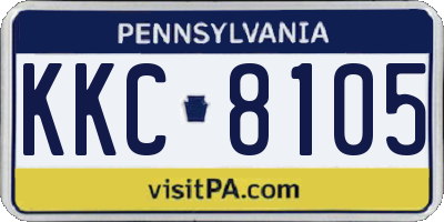 PA license plate KKC8105