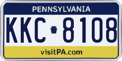 PA license plate KKC8108