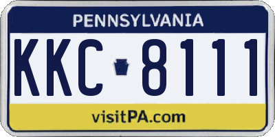 PA license plate KKC8111