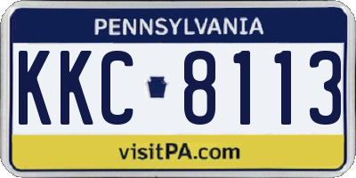 PA license plate KKC8113