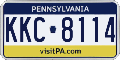 PA license plate KKC8114