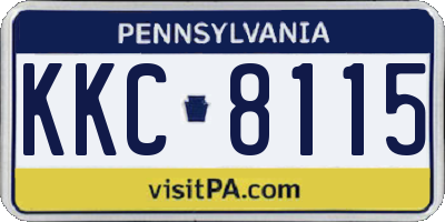 PA license plate KKC8115
