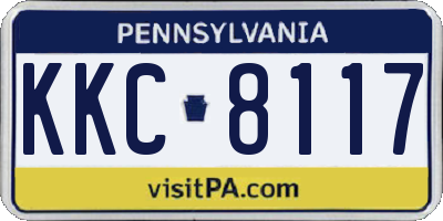 PA license plate KKC8117