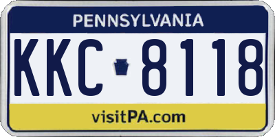 PA license plate KKC8118