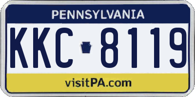 PA license plate KKC8119