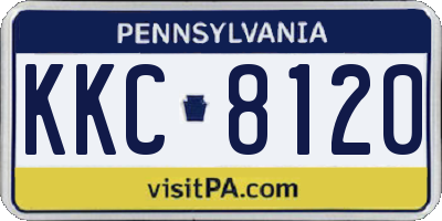 PA license plate KKC8120