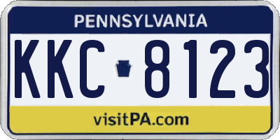 PA license plate KKC8123