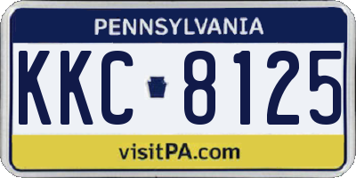 PA license plate KKC8125