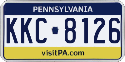 PA license plate KKC8126
