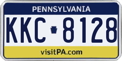 PA license plate KKC8128