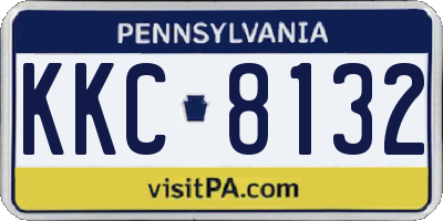 PA license plate KKC8132