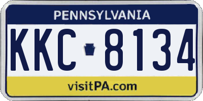 PA license plate KKC8134