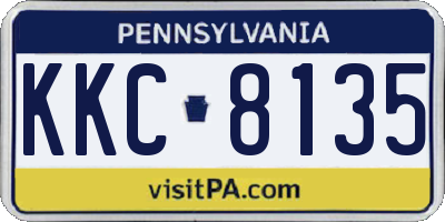 PA license plate KKC8135