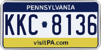 PA license plate KKC8136