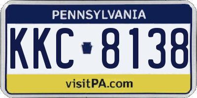 PA license plate KKC8138
