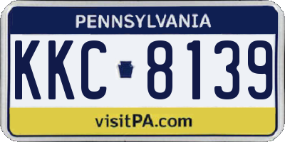 PA license plate KKC8139