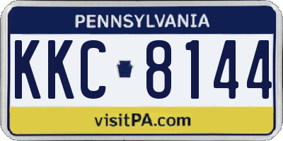 PA license plate KKC8144
