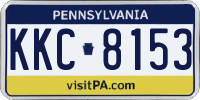 PA license plate KKC8153