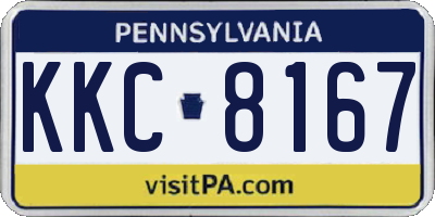 PA license plate KKC8167