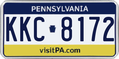 PA license plate KKC8172