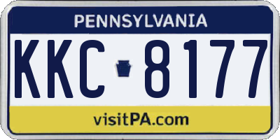 PA license plate KKC8177