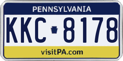 PA license plate KKC8178