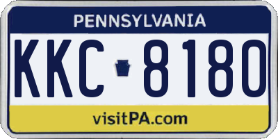 PA license plate KKC8180