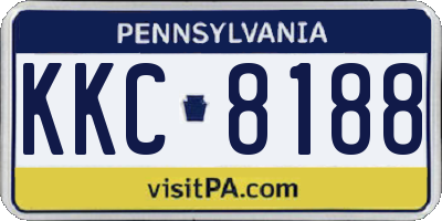 PA license plate KKC8188