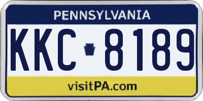 PA license plate KKC8189