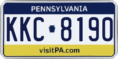 PA license plate KKC8190